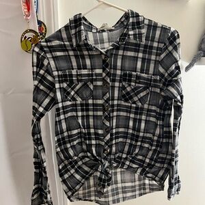 Passport Black and White Plaid Button Down Shirt